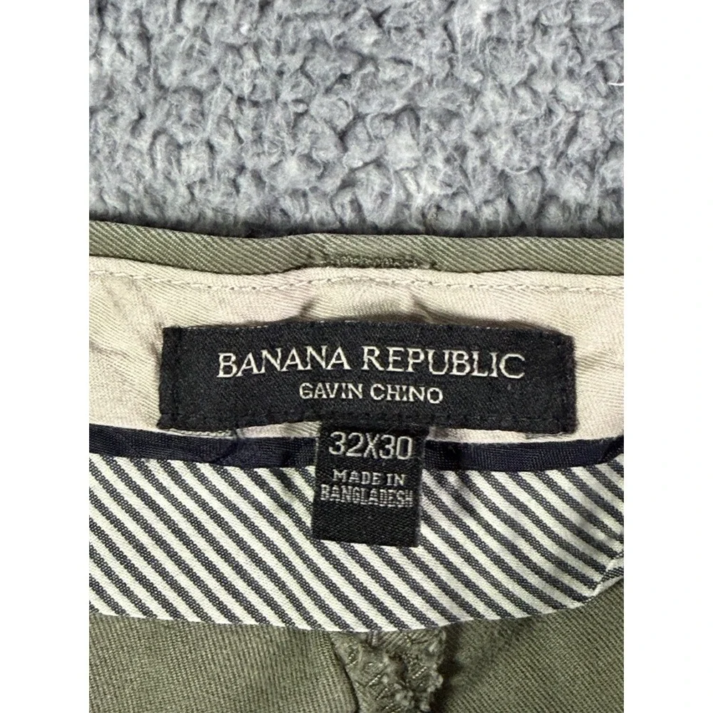 Banana Republic Gavin Chinos Mens 32x30 Olive Green 100% Cotton Workwear Preppy